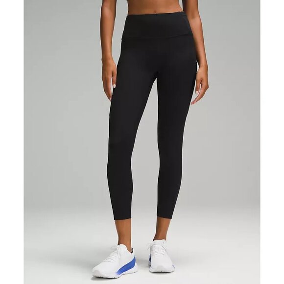 Lululemon Fast & Free High Rise Tight 25" Black Womens Size 20 Lightweight - Picture 1 of 2